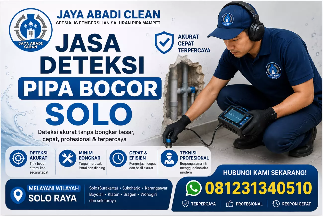 Jasa Deteksi Pipa Air Bocor Solo Raya